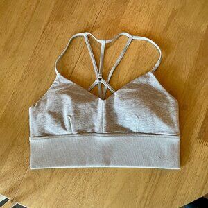 ALO Yoga Alosoft Lavish Bra - Athletic Heather Grey, Size L